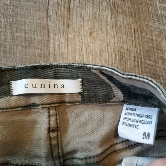 Eunina Juniors size Medium (SZ 14 by Measurement) Camo Green Kara Super High Ris - Picture 6 of 8